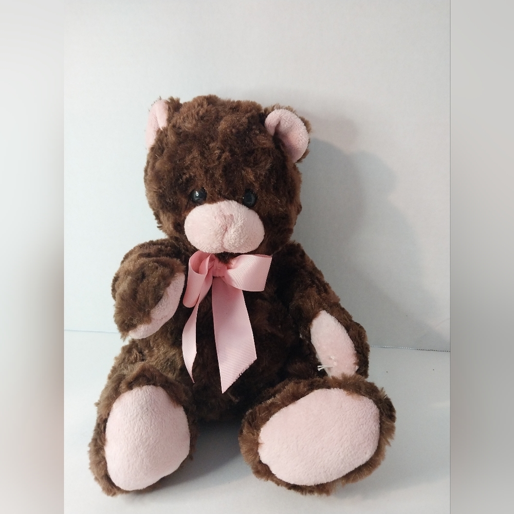 Burton and Burton Chocolate Brown and Pink Bear Stuffed Animal Plush